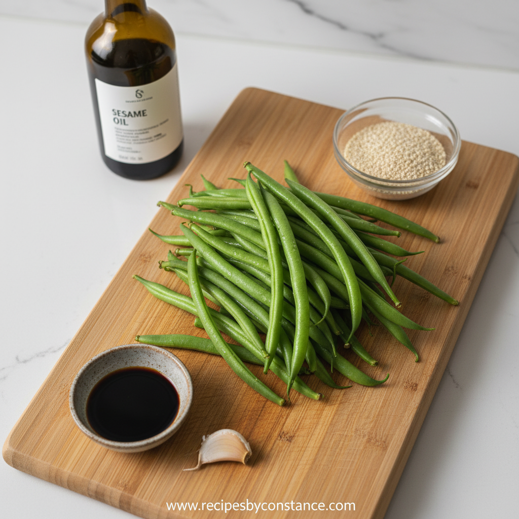 Ingredients for sesame green beans
