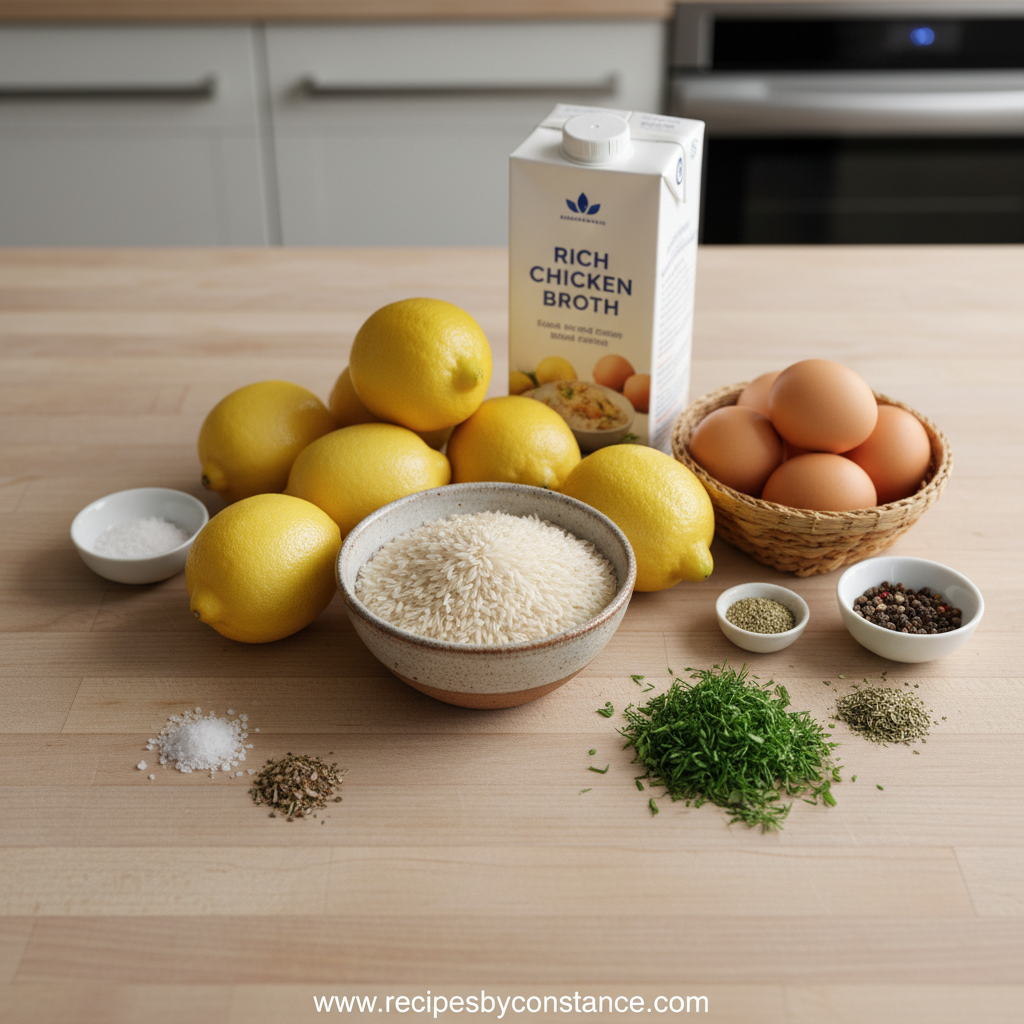 Rice varieties and ingredients for lemon soup