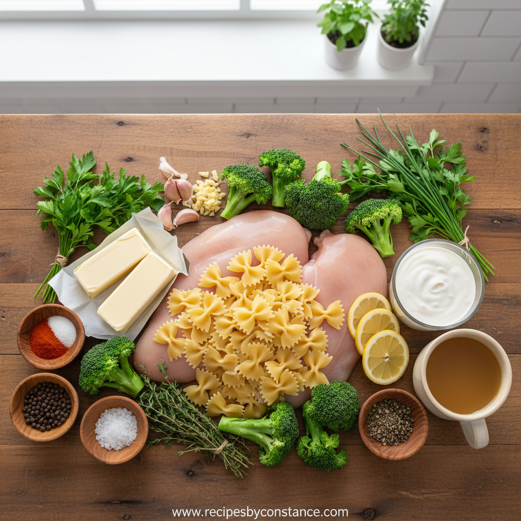 Fresh ingredients for Instant Pot chicken and rice