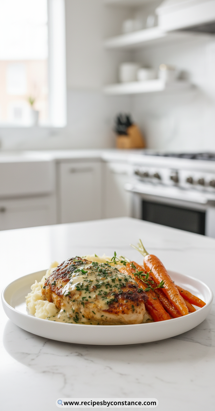 creamy-herb-chicken-with-mashed-potatoes---honey-glazed-carrots-dinner_feature