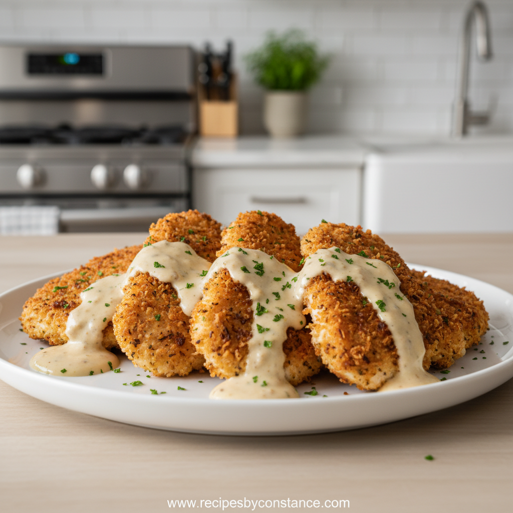 crispy-parmesan-chicken-with-a-rich-garlic-sauce---easy-dinner-idea---delectable-meal_feature