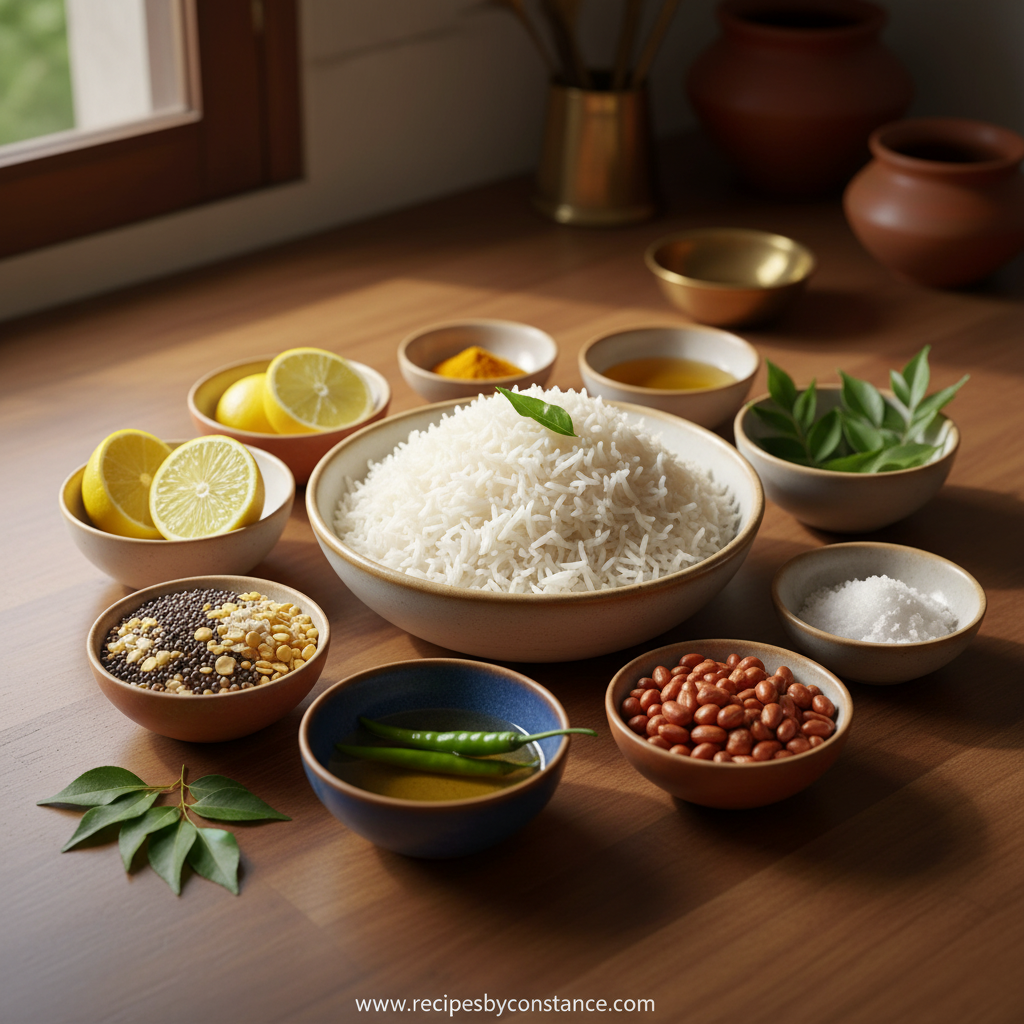 Ingredients for South Indian lemon rice