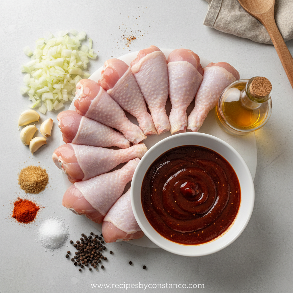 Ingredients for slow cooker BBQ chicken drumsticks