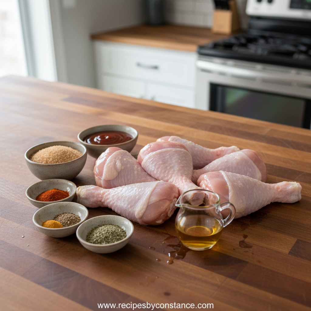 Ingredients for crockpot BBQ chicken legs