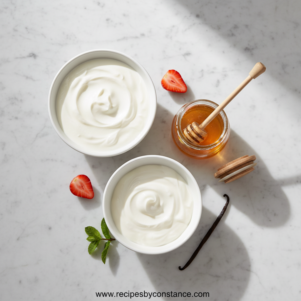 Ingredients for homemade frozen yogurt