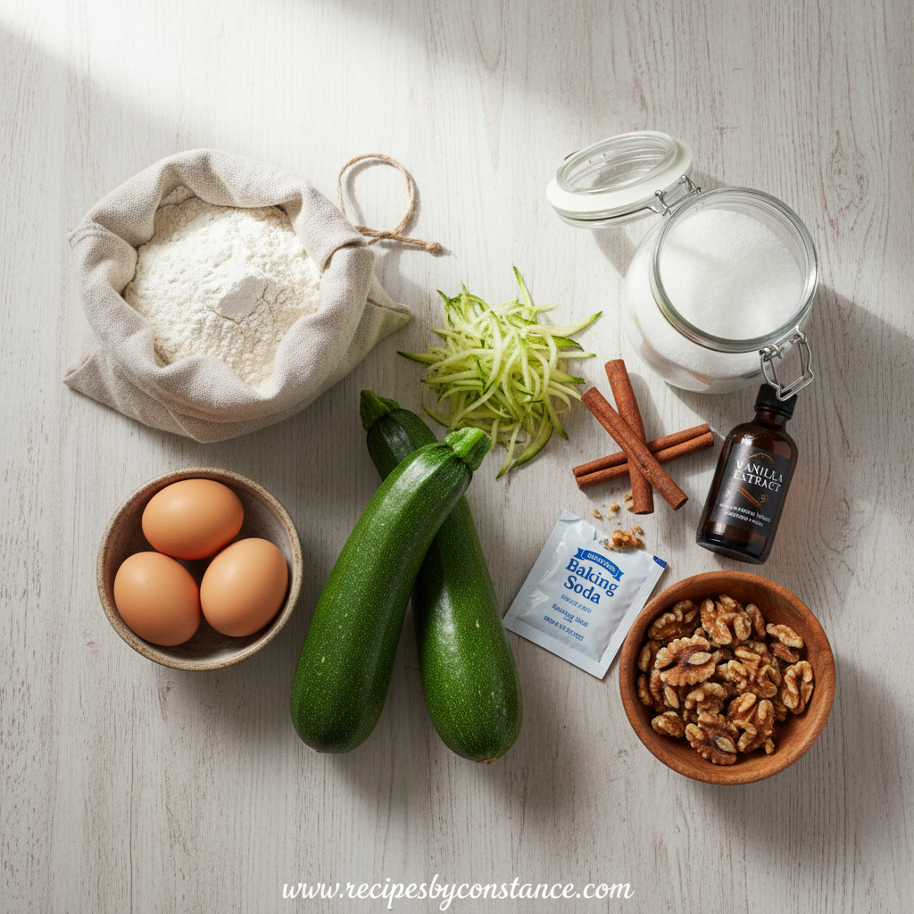 Ingredients for Zucchini Bread