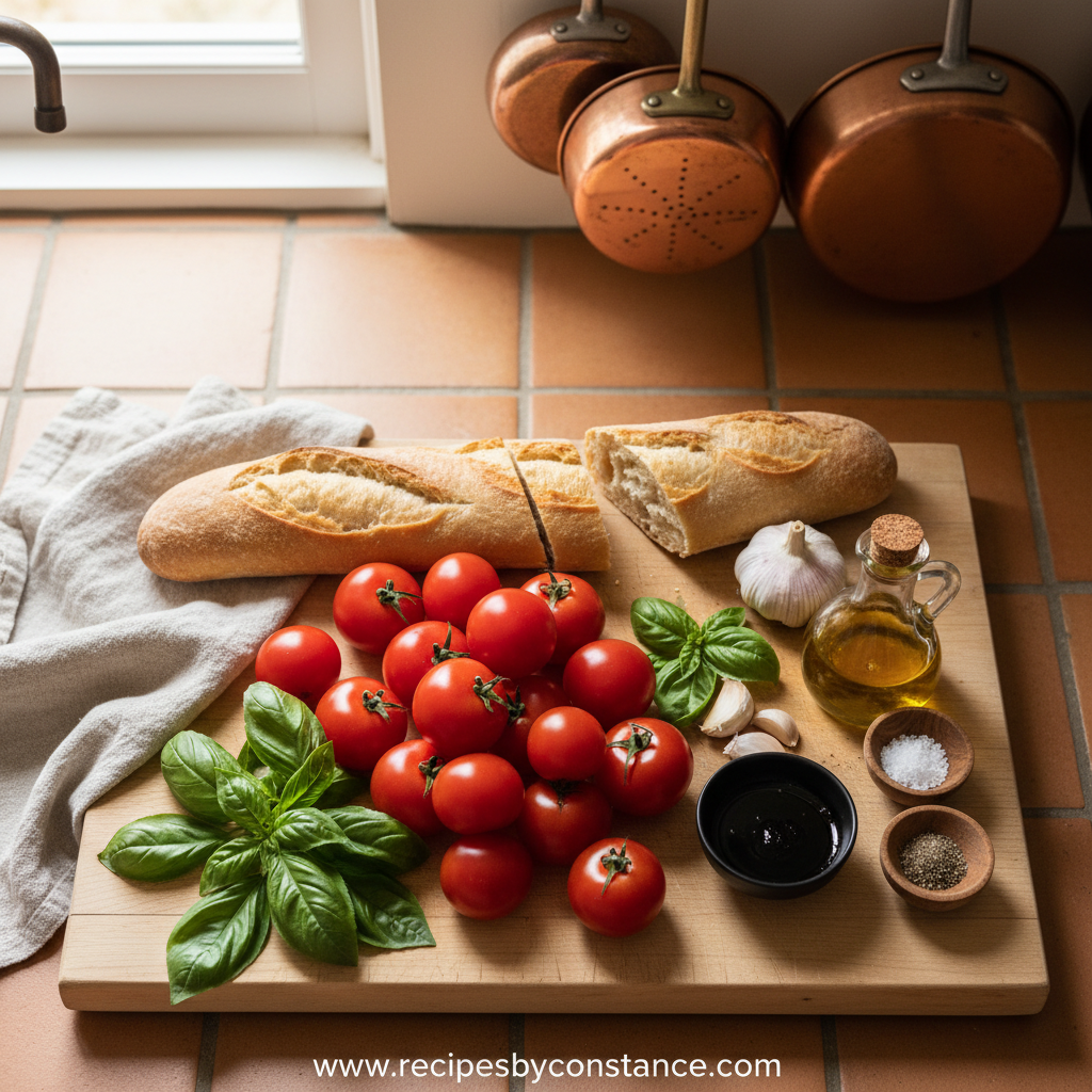 Authentic Bruschetta Al Pomodoro: A Classic Italian Tomato Toast Recipe 2 Fresh ingredients for Bruschetta Al Pomodoro