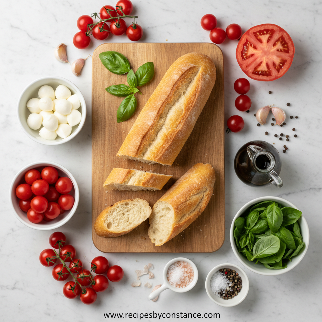 Ingredients for Caprese Bruschetta