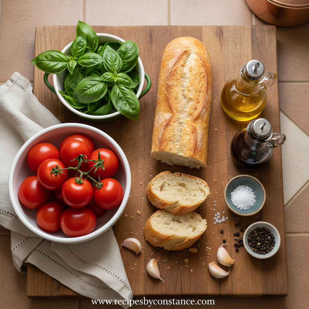 Classic Italian Bruschetta: A Fresh and Easy Appetizer Recipe 2 Ingredients for Classic Italian Bruschetta