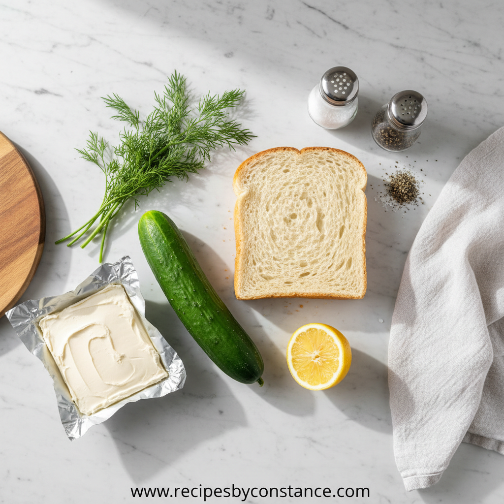 Ingredients for Cucumber Tea Sandwiches