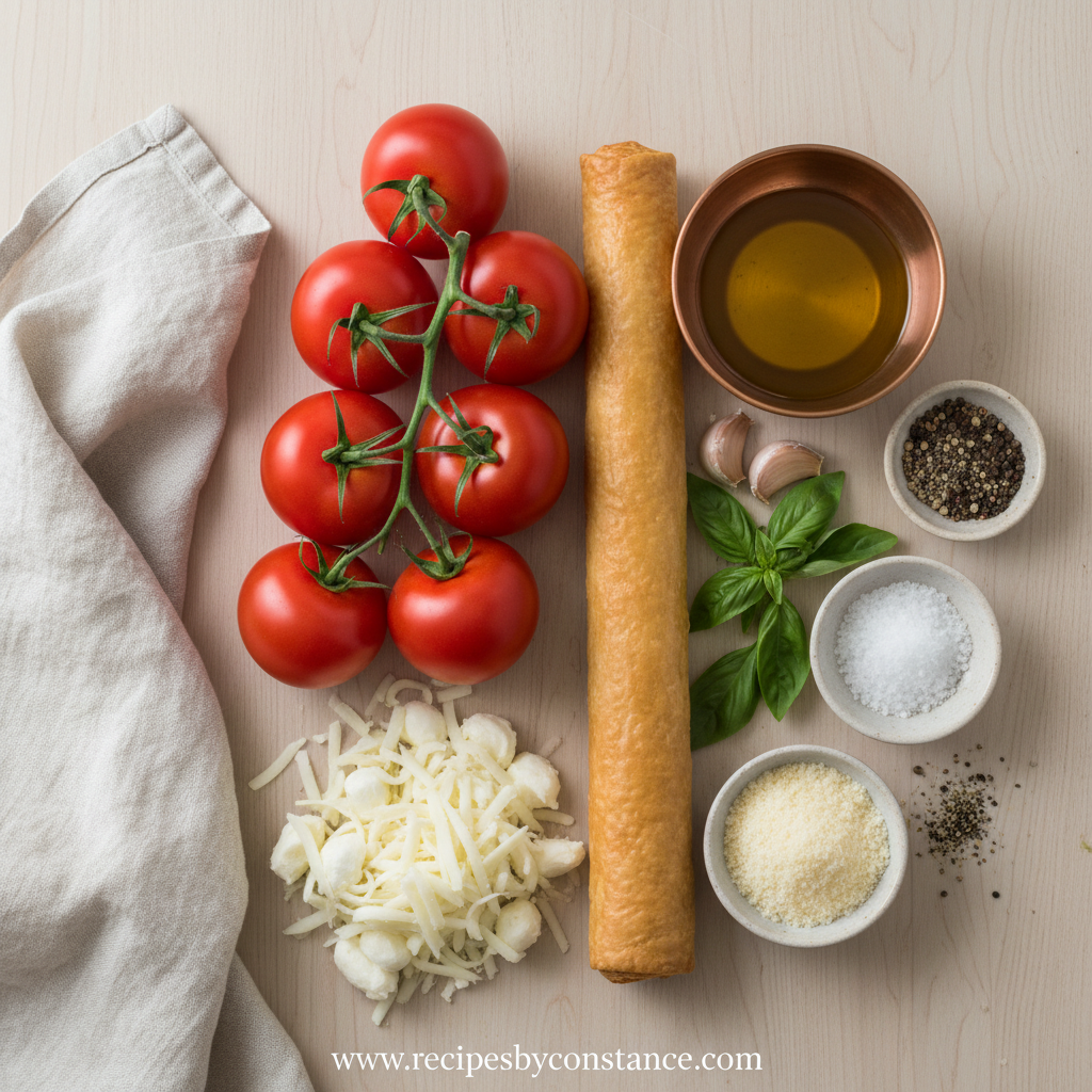 Ingredients for Tomato Cheese Tart