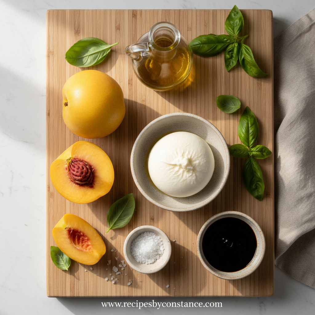 Fresh Peach Burrata Salad: A Light and Elegant Summer Salad Recipe 2 Ingredients for Fresh Peach Burrata Salad