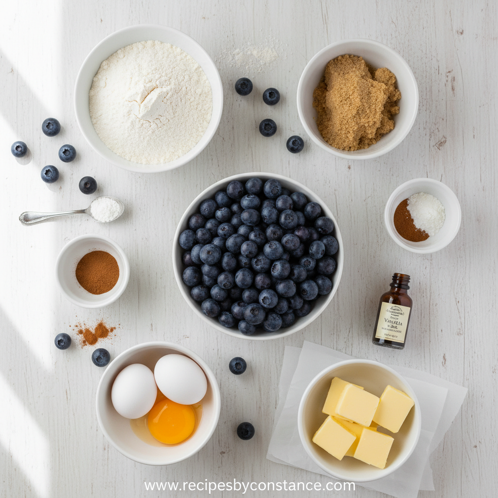 Ingredients for Blueberry Streusel Muffins