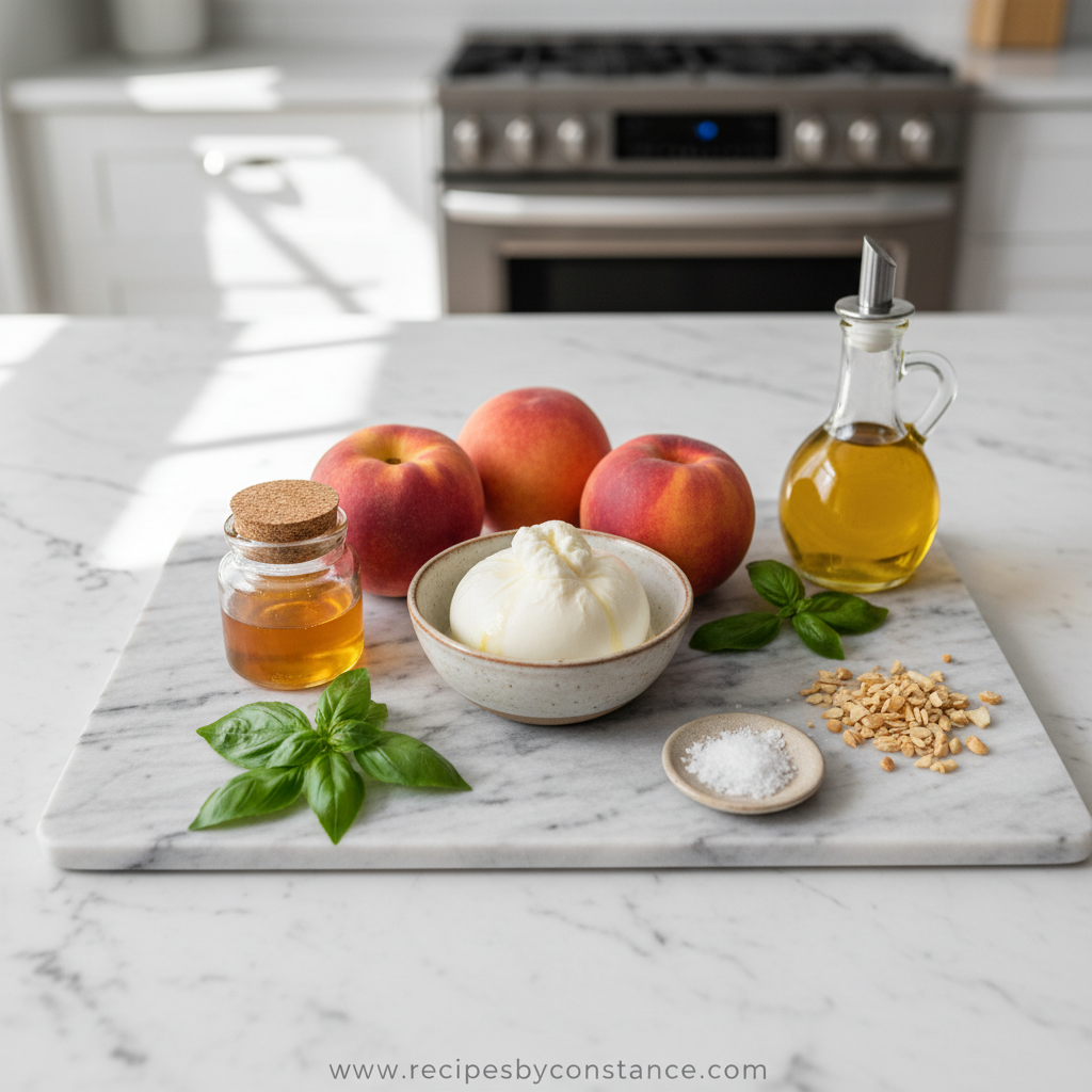 Summer Peach Burrata Salad: A Refreshing and Easy Fresh Salad Recipe 2 Ingredients for Summer Peach Burrata Salad