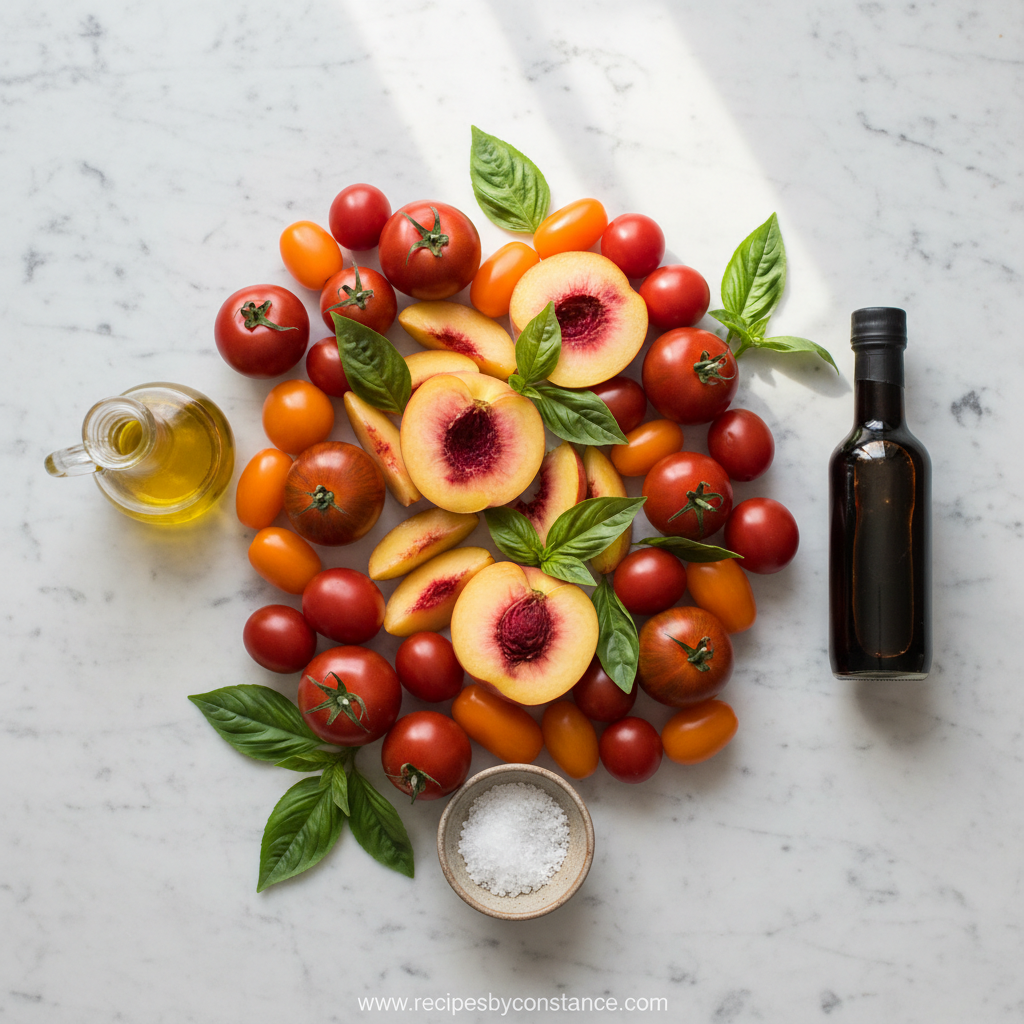 Ingredients for Tomato Peach Salad