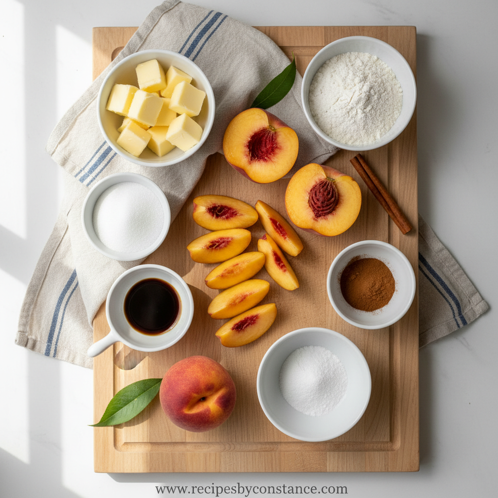 Ingredients for Joanna Gaines Peach Cobbler