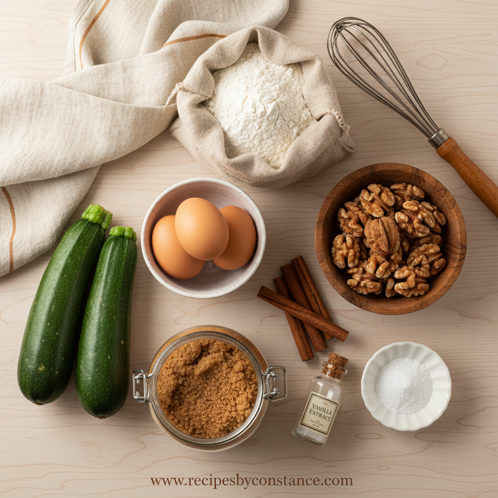 Zucchini Bread Ingredients